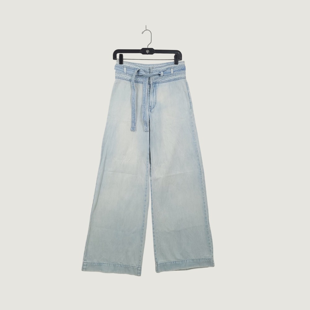 Free People Jeans 25 Wide Leg Paperbag Waist Tie Boho 90s inspired Y2K Relaxed